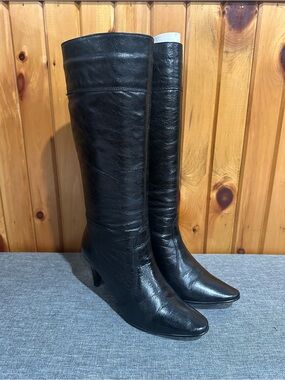 ALDO Classic Black Leather Knee-High Women’s Boots - Size 37